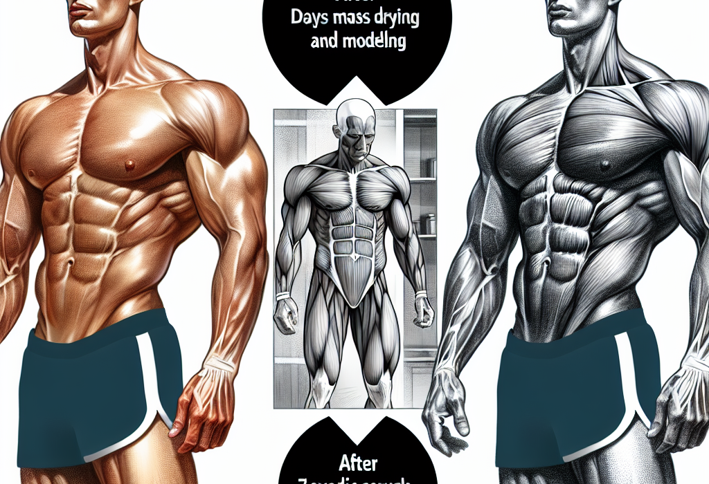 Efectos visuales y físicos tras 7 días con Cursos de esteroides para secado y modelado corporal (aumento de masa magra)