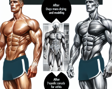 Efectos visuales y físicos tras 7 días con Cursos de esteroides para secado y modelado corporal (aumento de masa magra)